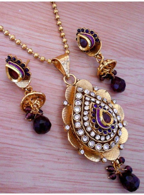 Polki Pendant Set